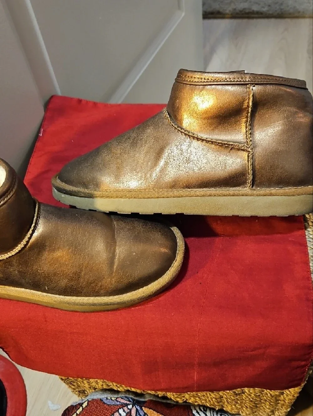 Arizona Jean Company Metallic Bronze Shearling-Lined Womens Boots